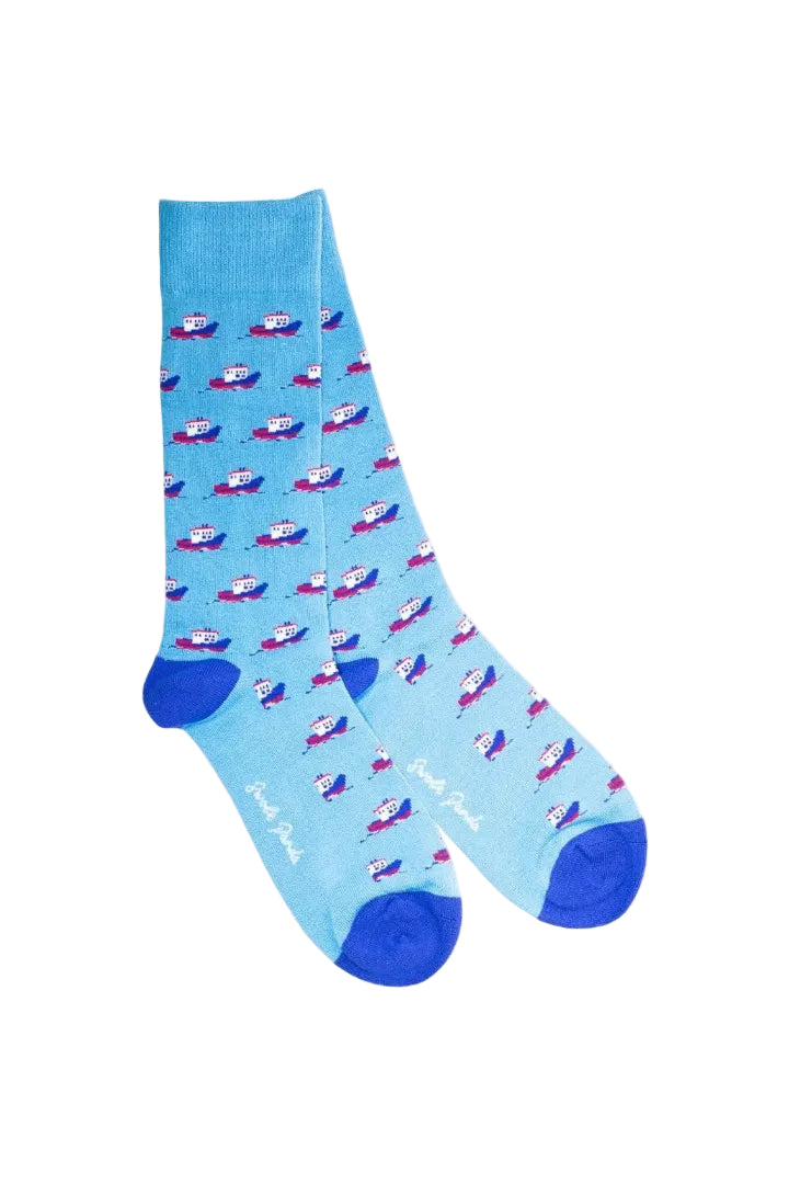 Swole Panda Bamboo Socks SP487 Motor Boat