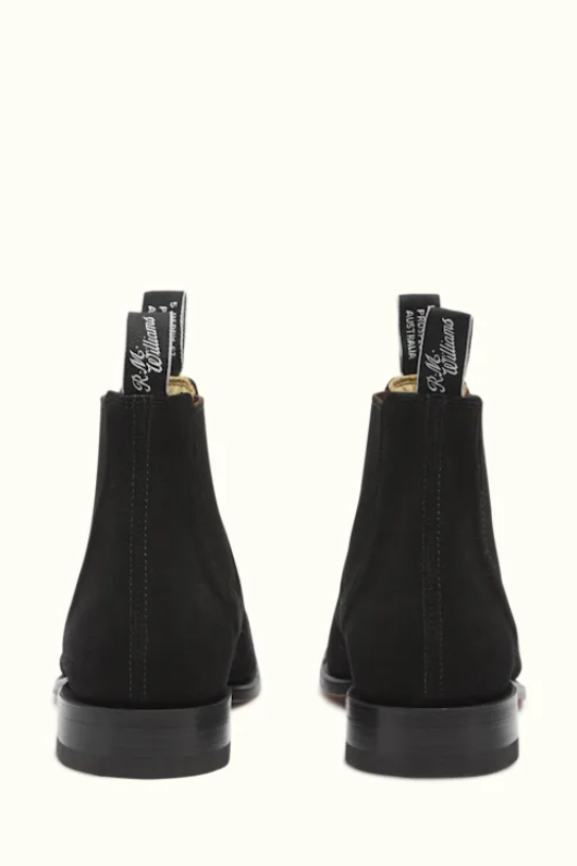RM Williams Comfort Craftsman Suede Chelsea Boot Black