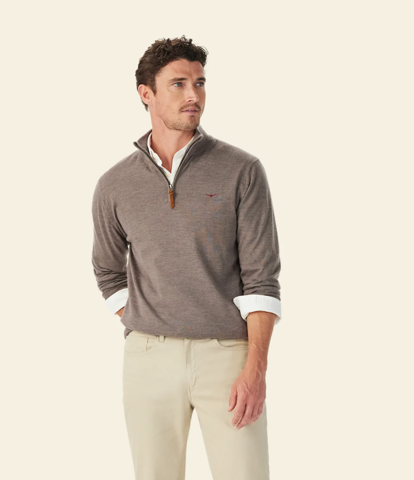 RM Williams Ernest 1/4 Zip Merino Wool Knit