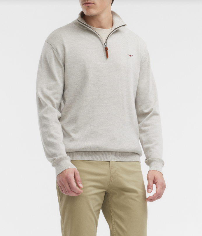 RM Williams Ernest 1/4 Zip Merino Wool Knit