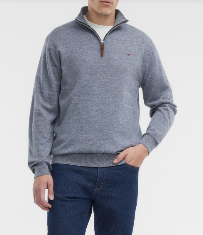 RM Williams Ernest 1/4 Zip Merino Wool Knit