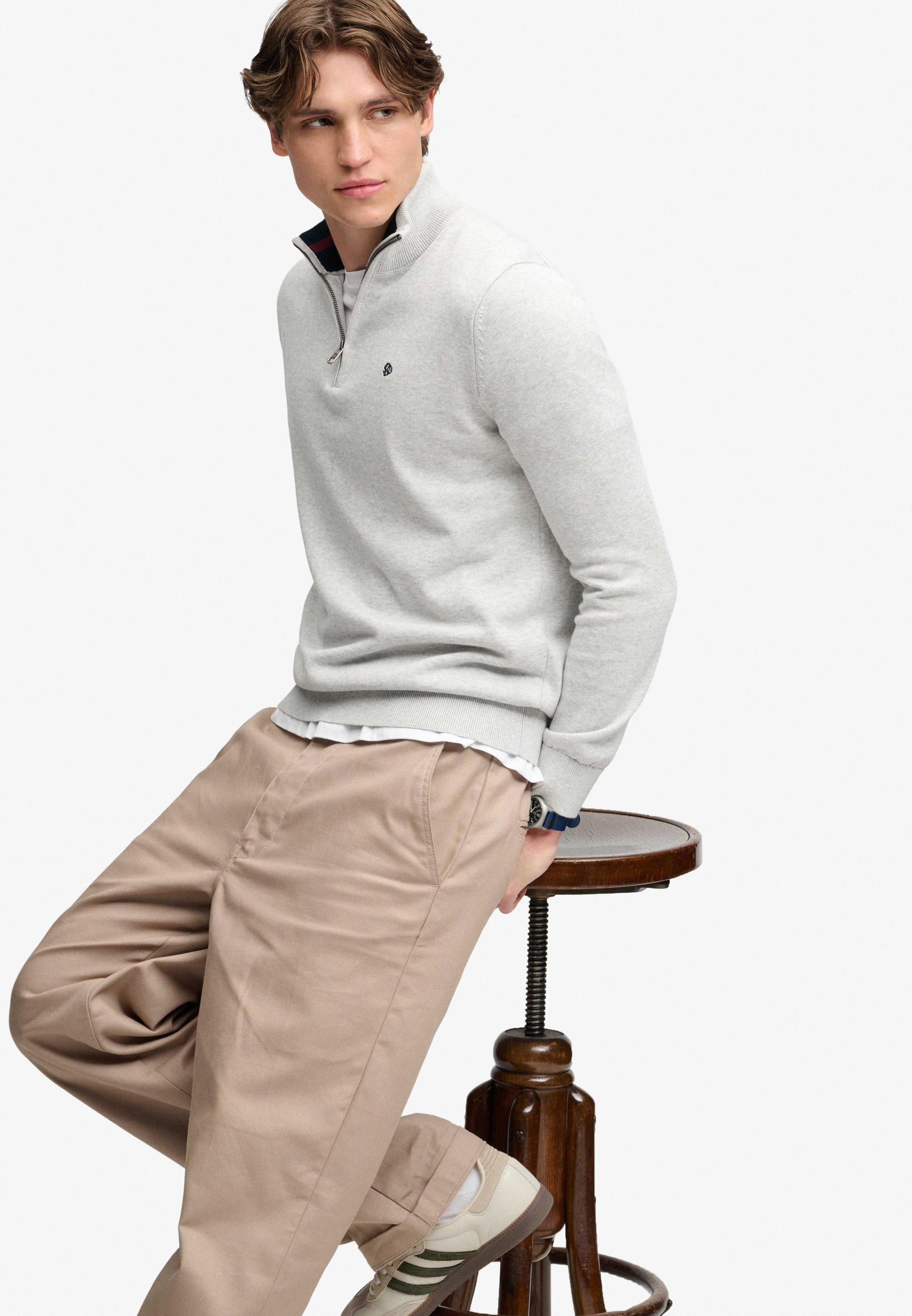 Superdry Essential Cotton Half Zip Knit M6110768A