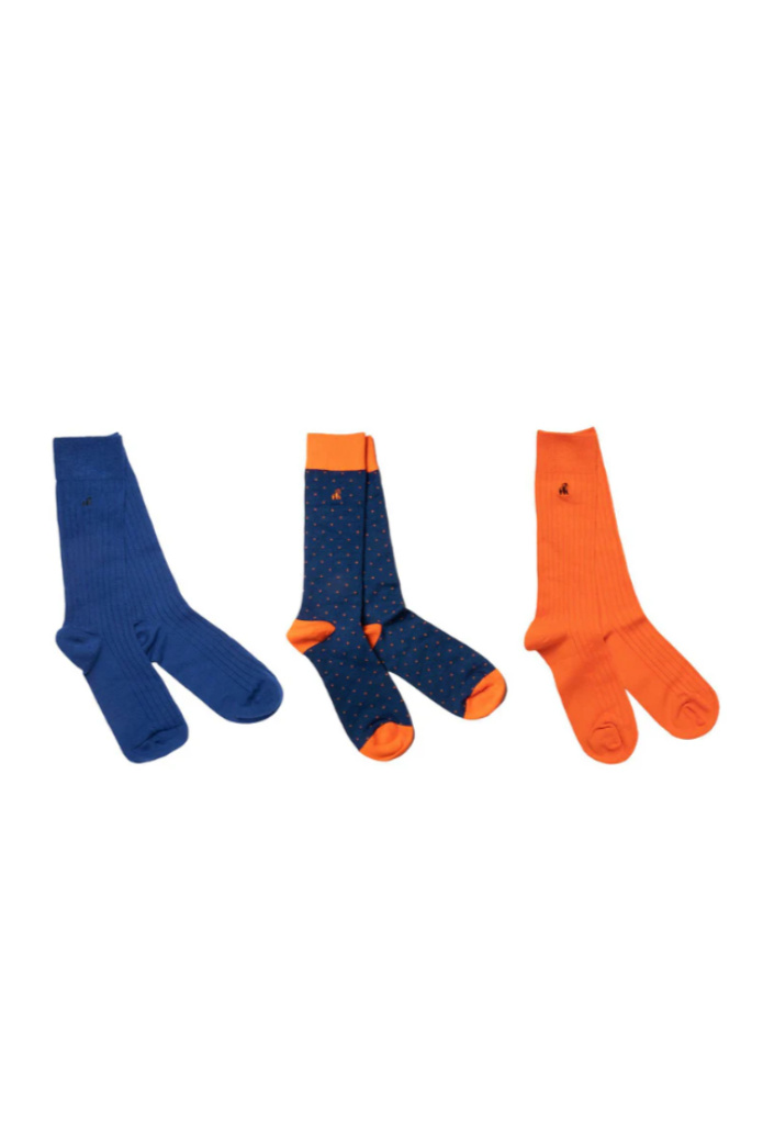 Swole Panda Orange & Blue Sock Box