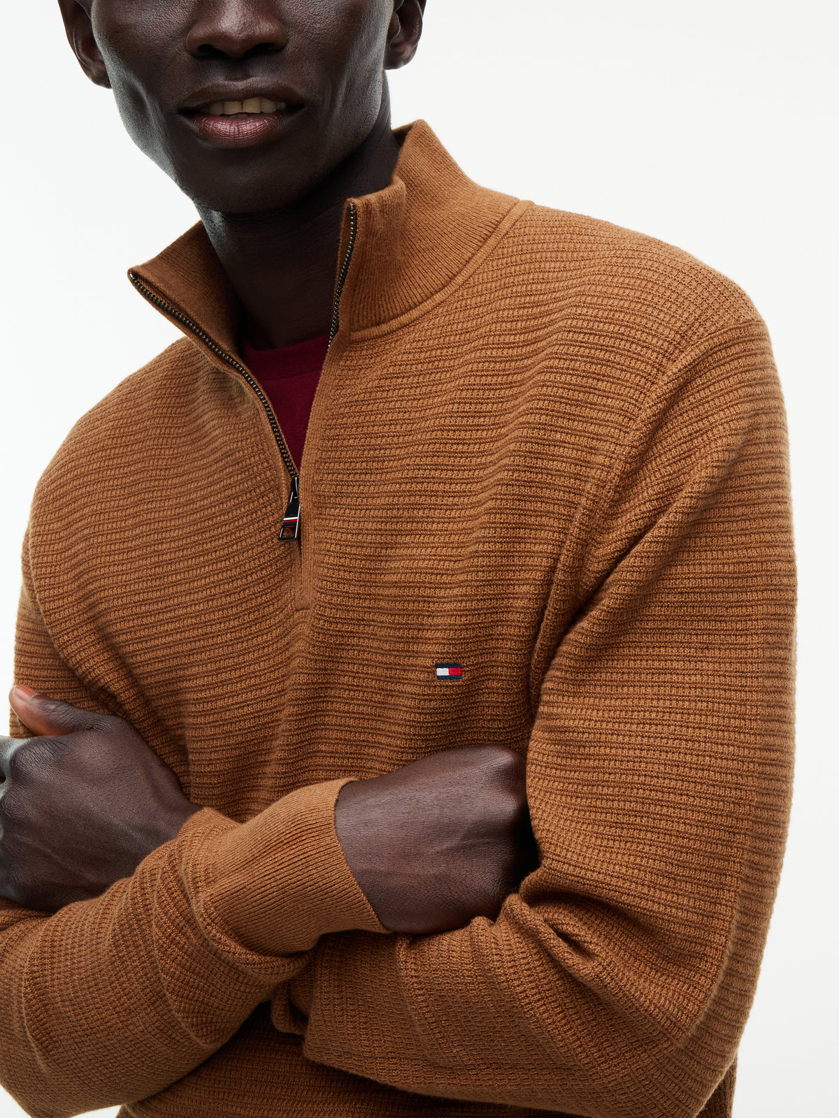 Tommy Hilfiger Cashmere Structure 1/4 Zip Knit 44760