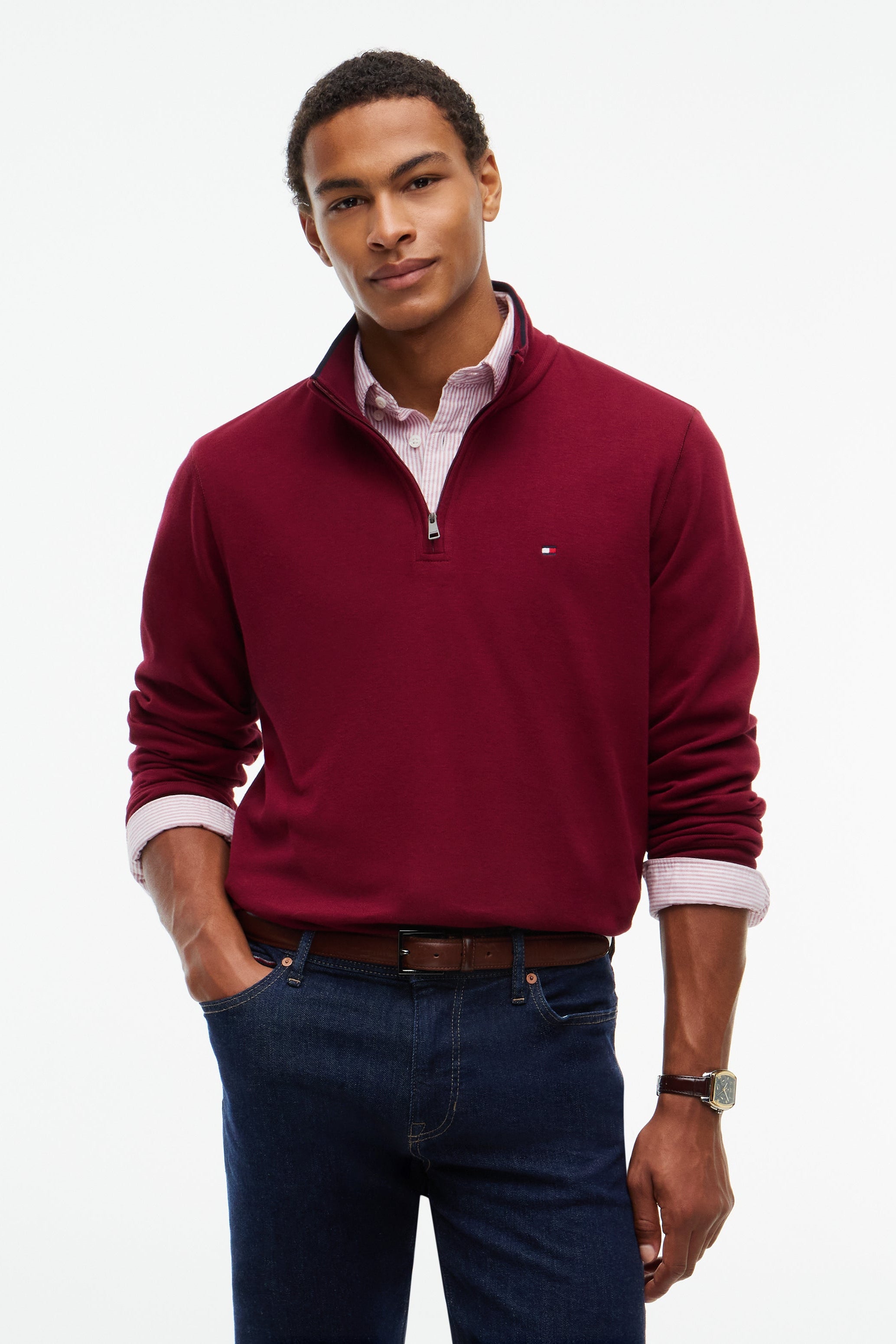 Tommy Hilfiger French Rib 1/4 Zip Sweatshirt 40042