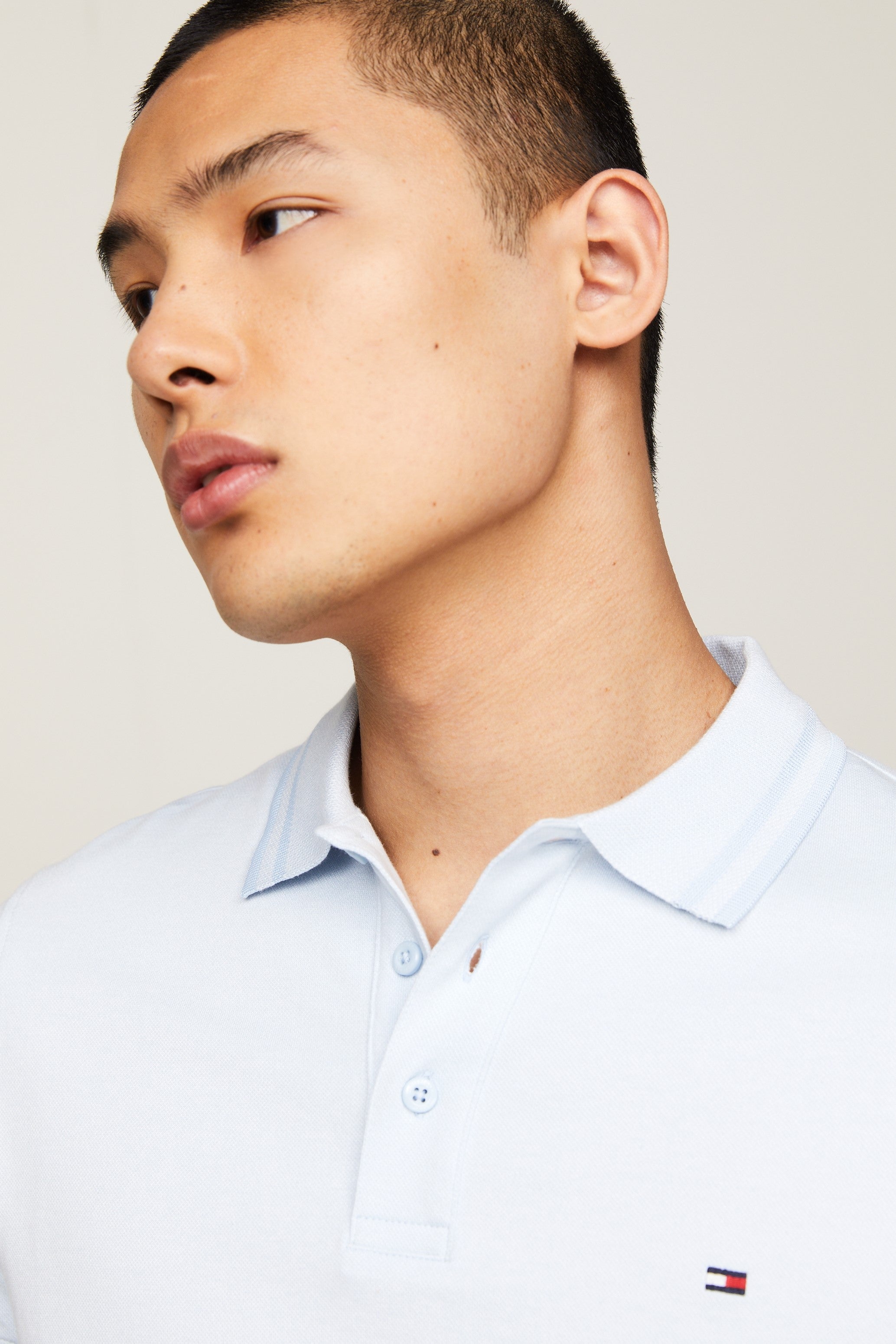 Tommy Hilfiger Slim Fit Polo Pretwist Moul(34755) Breezy Blue