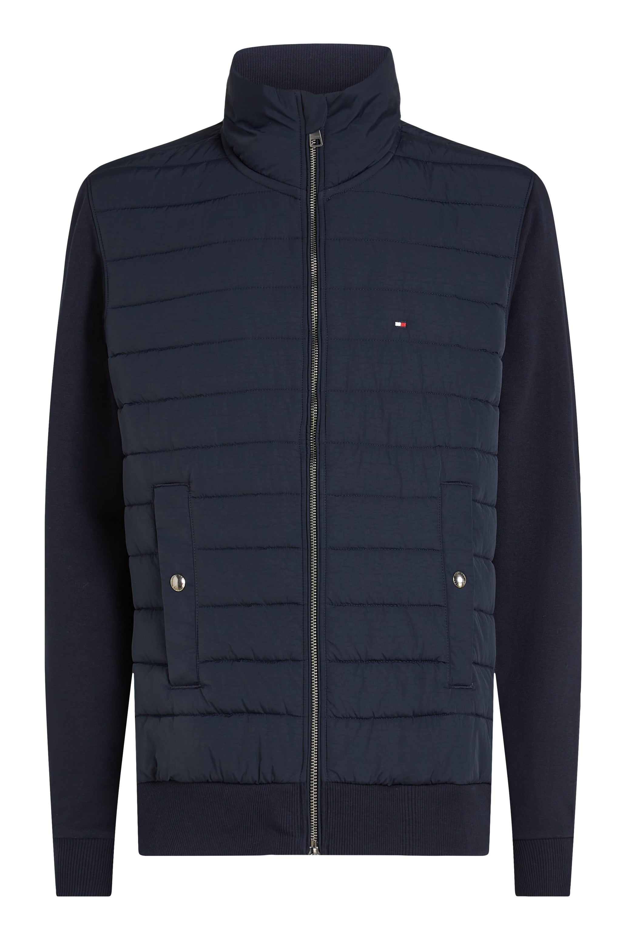 Tommy Hilfiger Mix Media Collar Quilted Zip-up Jacket