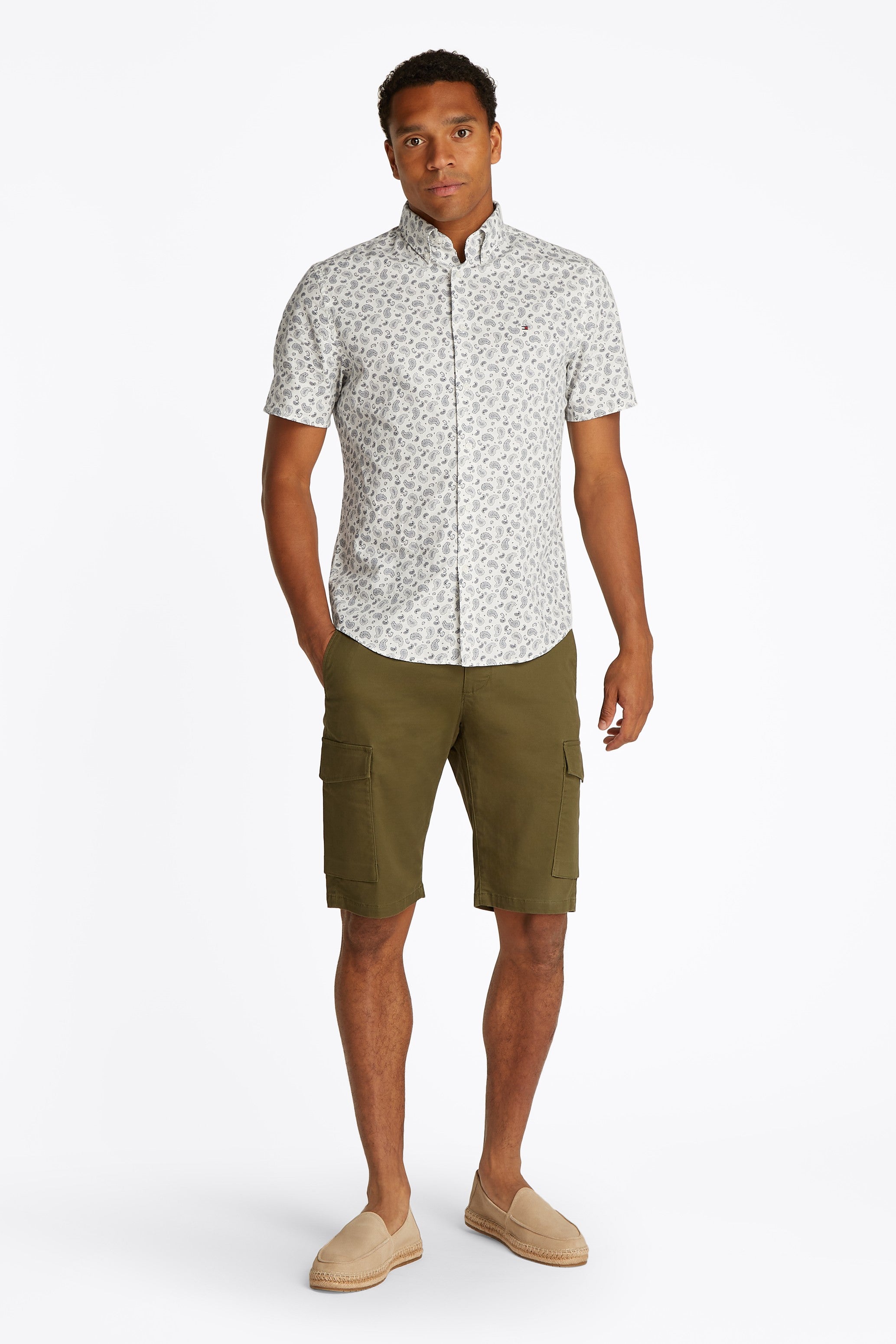 Tommy Hilfiger Linen Paisley Short Sleeve Shirt