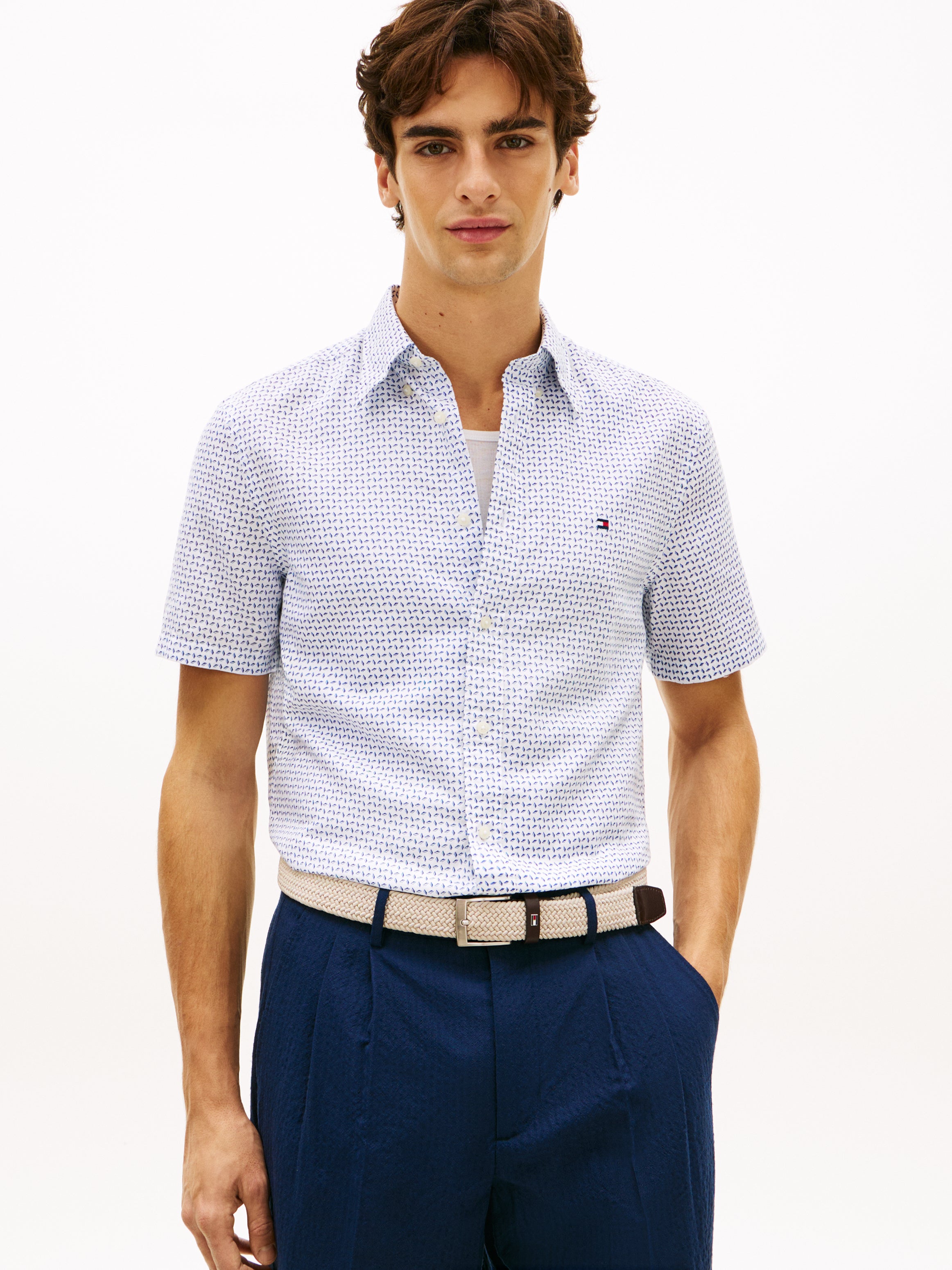 Tommy Hilfiger Linen Print Short Sleeve Shirt 42448