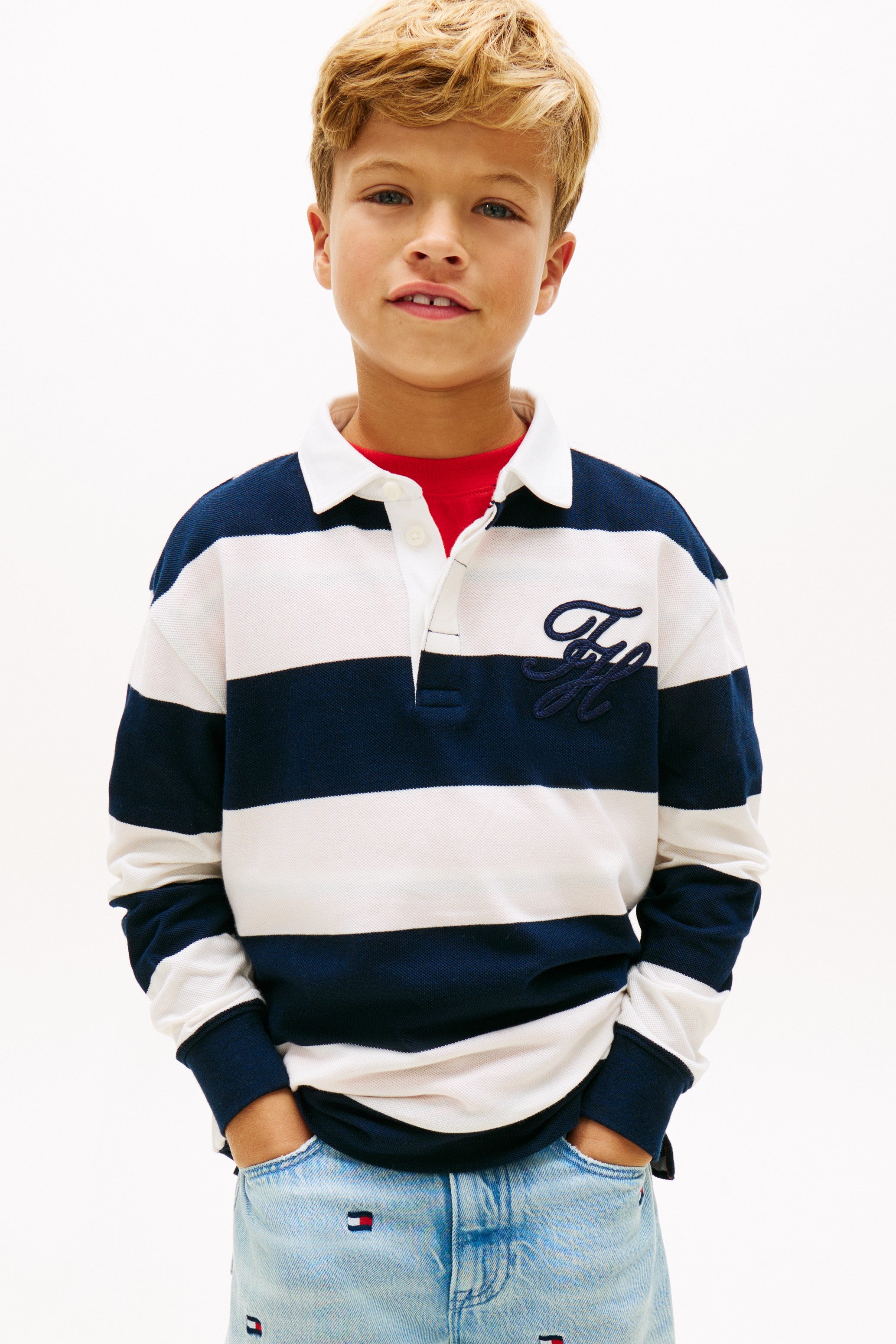 Tommy Hilfiger Kids Script Logo Rugby Sweater 10234
