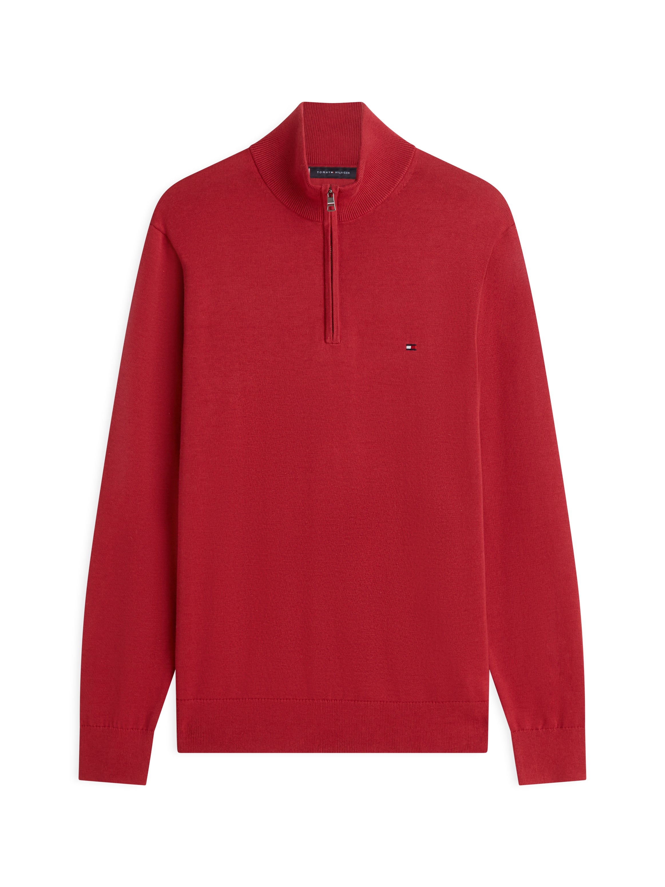 Tommy Hilfiger Flag Embroidery 1/4 Zip Knit Sweater 37331