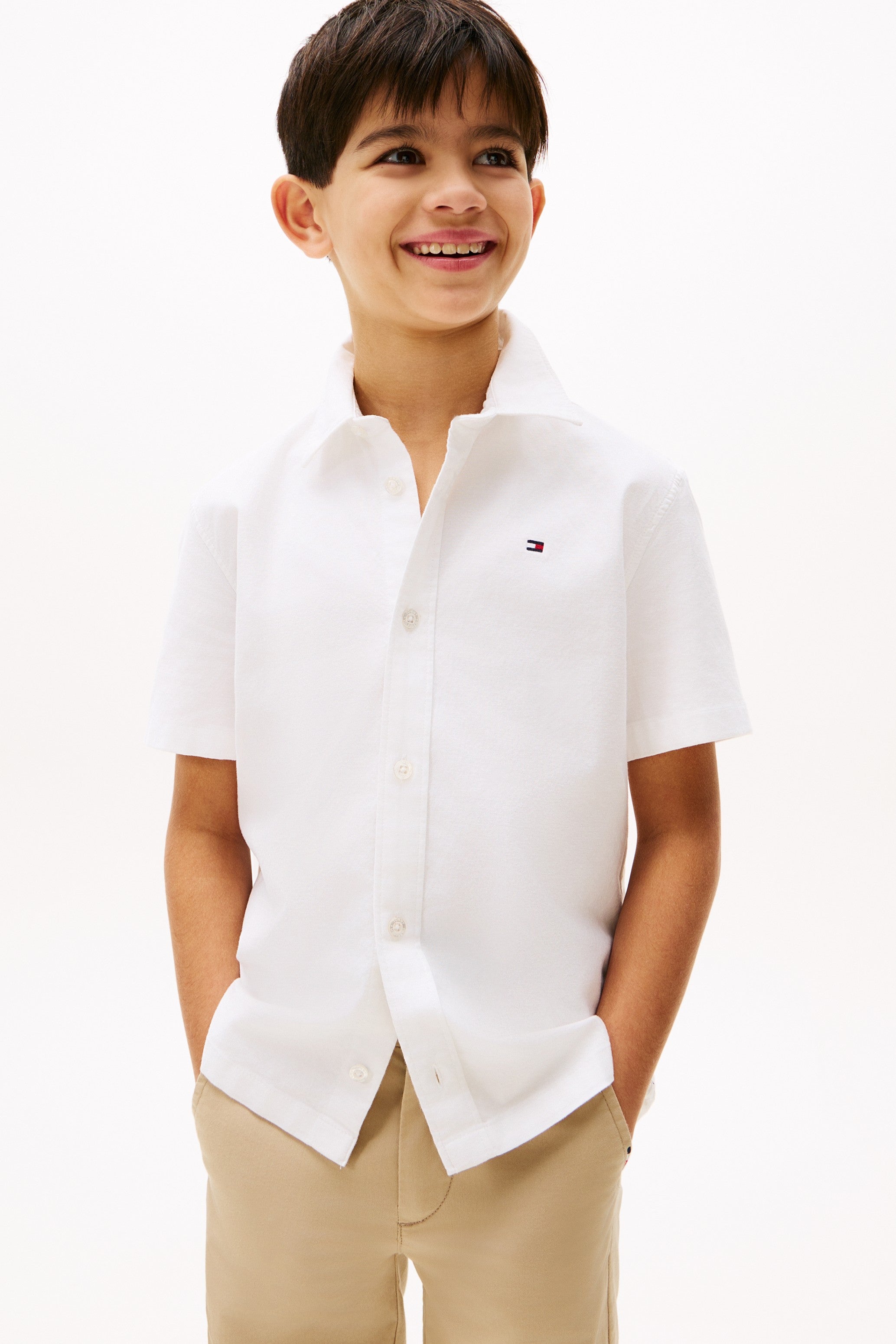 Tommy Hilfiger Kids Linen Short Sleeve Shirt 09554