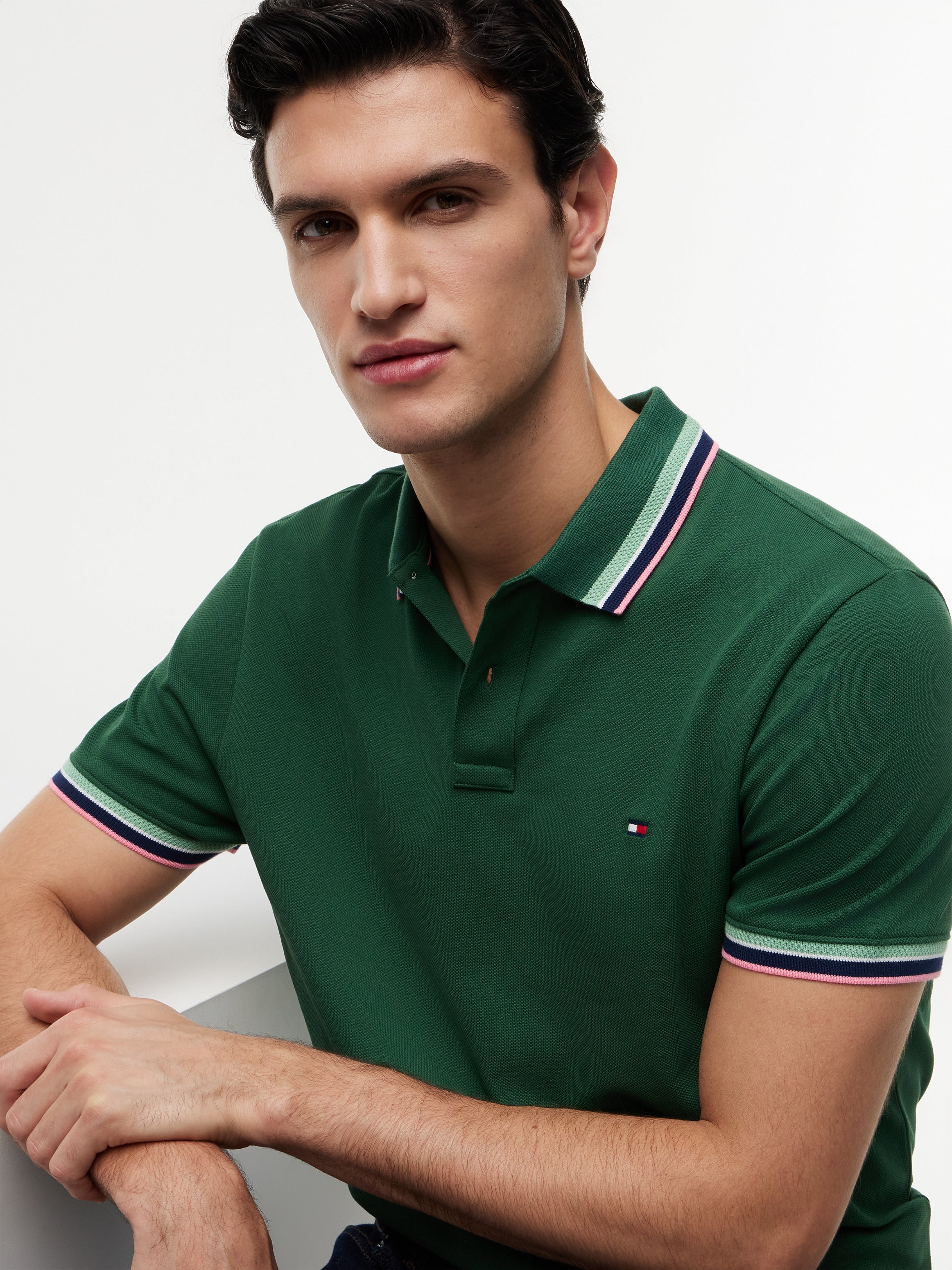 Tommy Hilfiger Contrast Collar Polo Shirt 43267
