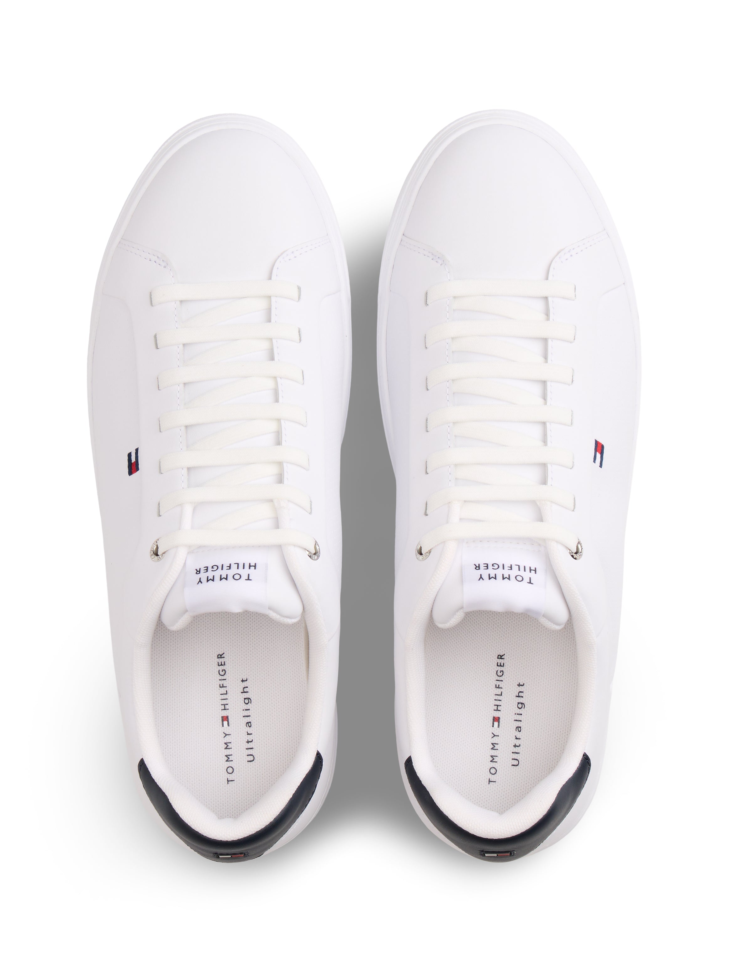Tommy Hilfiger Light Leather Court Trainers 05946