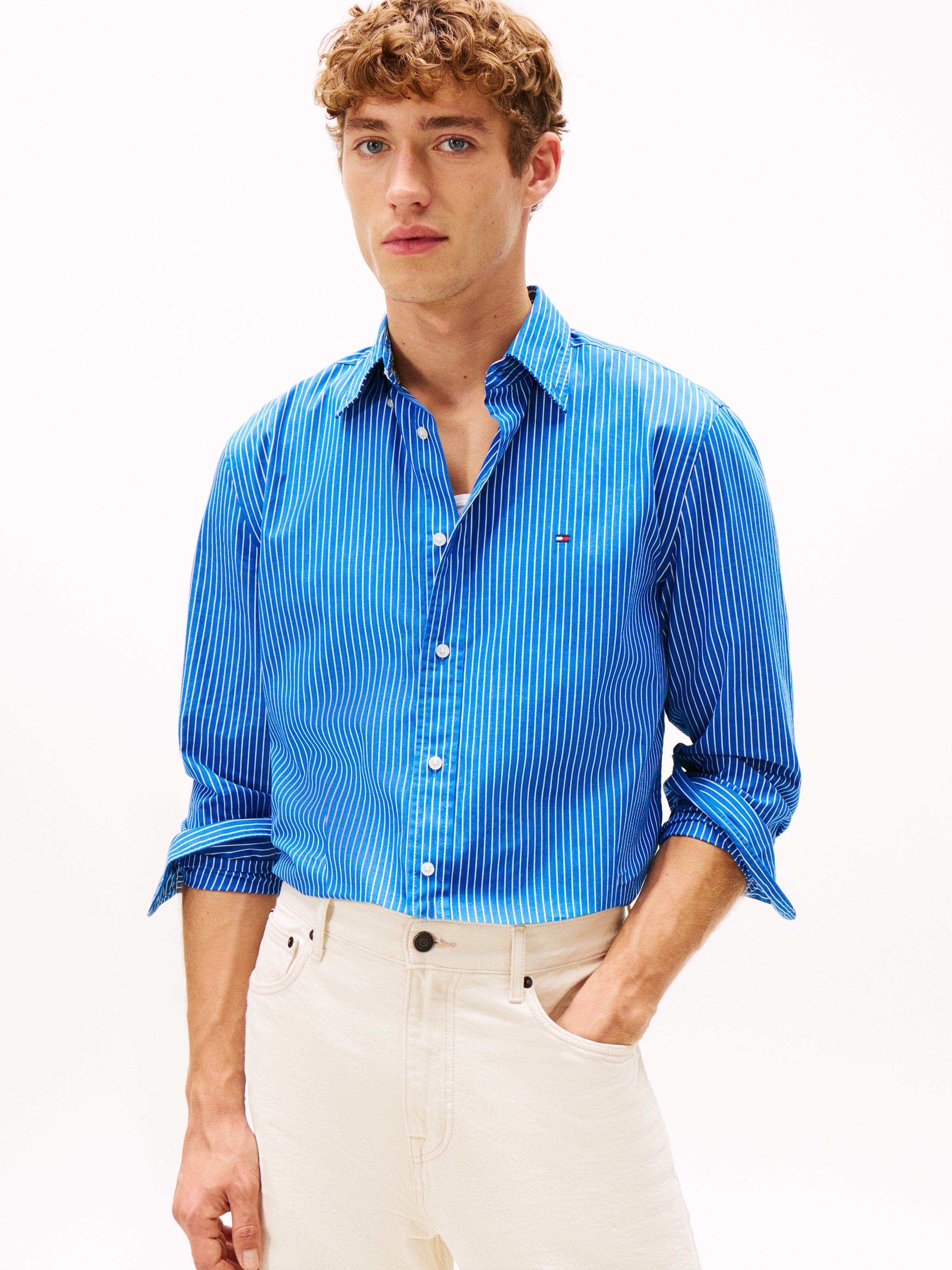 Tommy Hilfiger Poplin Hairline Stripe Shirt 41399