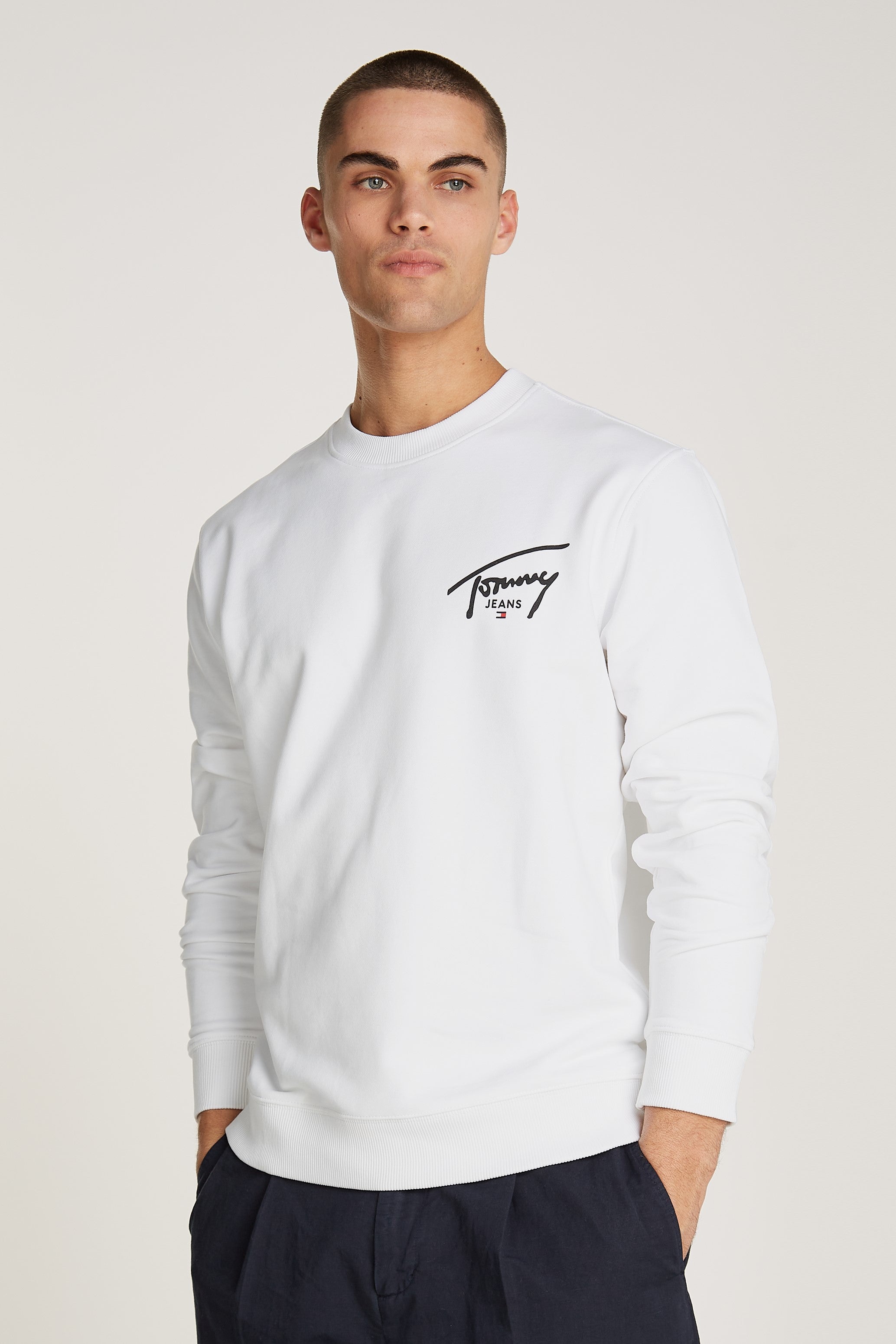 Tommy Jeans Entry Graphic Crew Neck Sweatshirt White