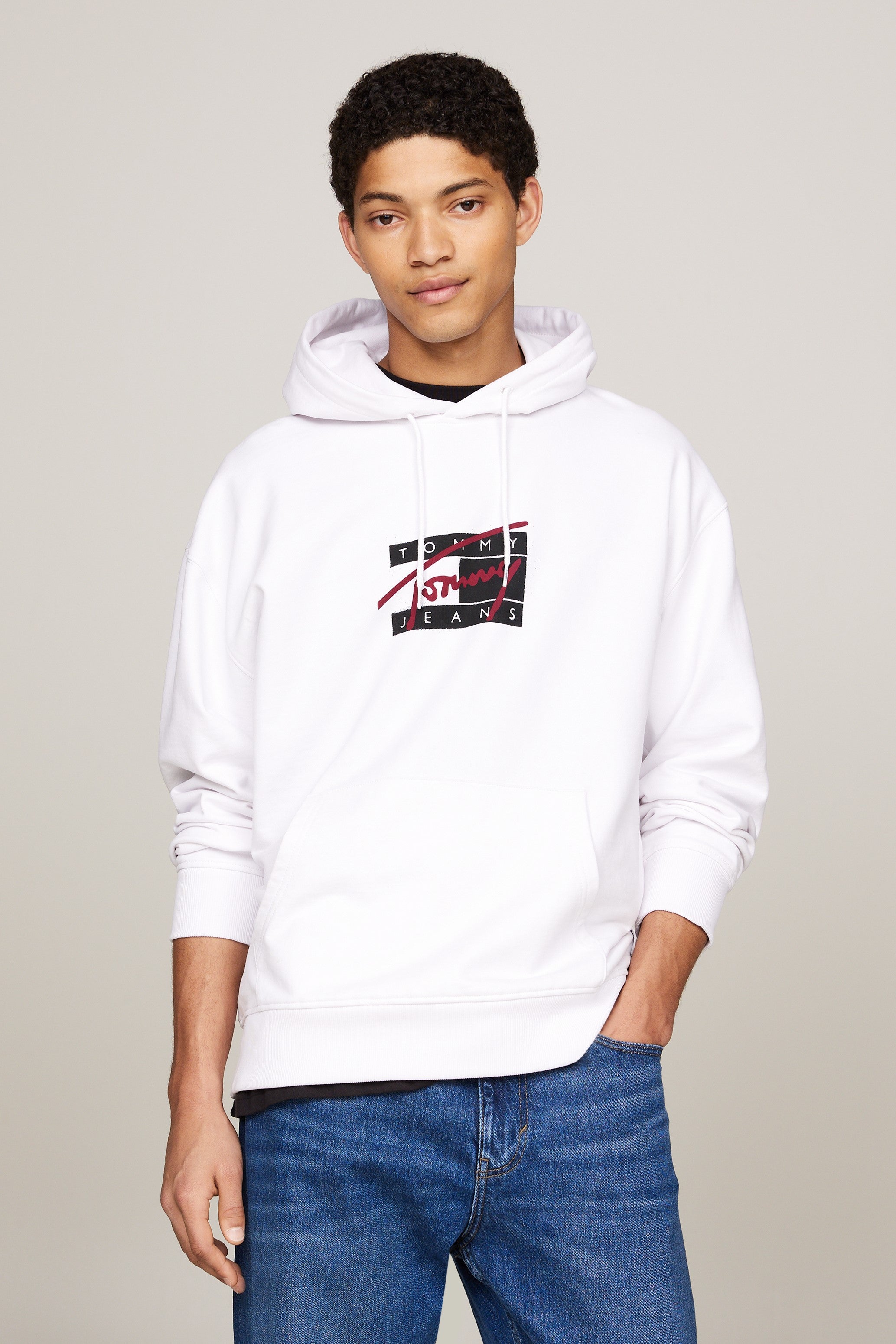 Tommy Jeans Graffiti Sign Hoodie White