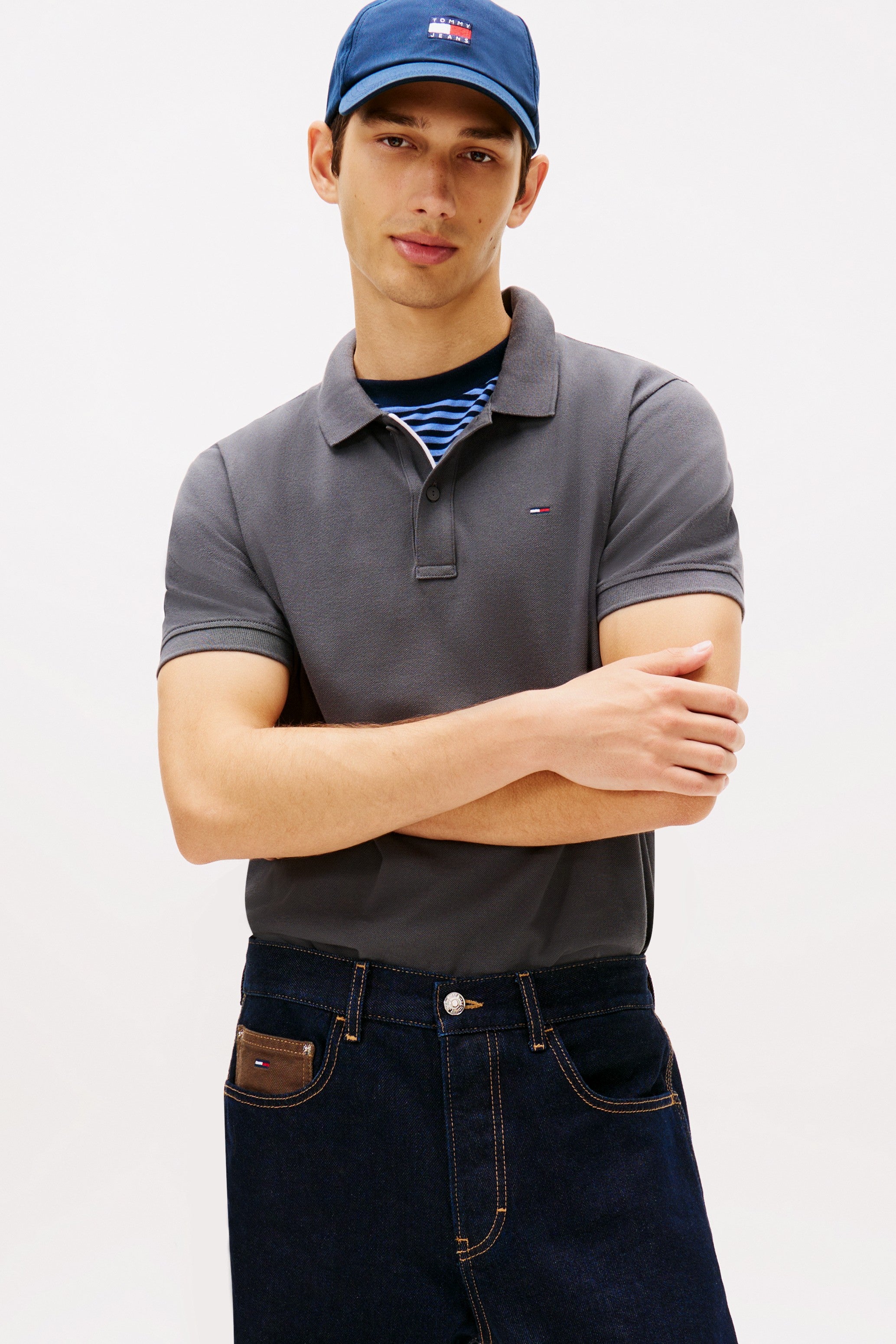 Tommy Jeans Slim Placket Flag Polo Shirt 20676