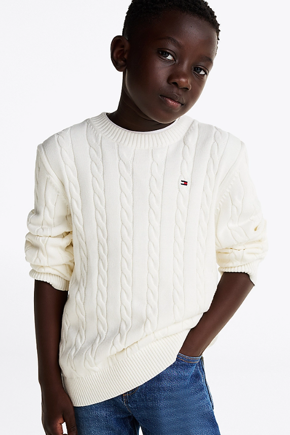 Tommy Hilfiger Kids Crew Neck Cable Sweater
