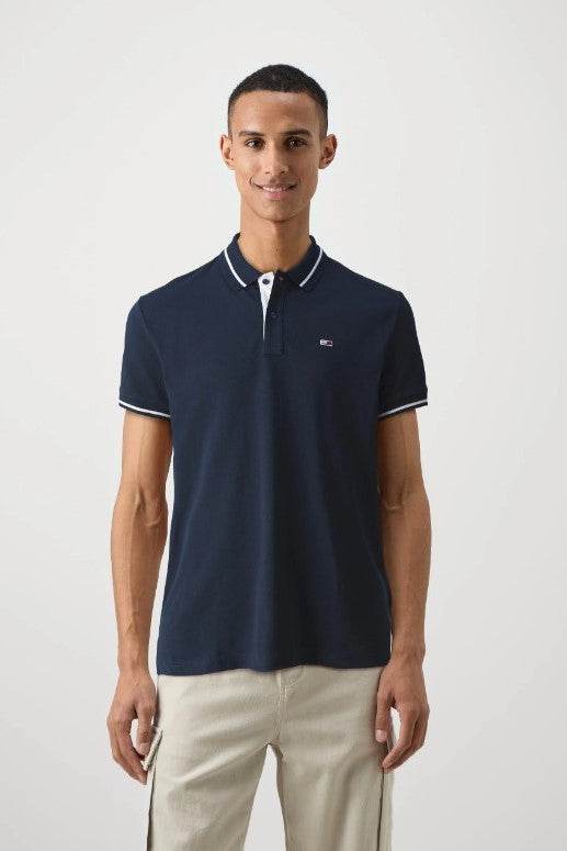 Tommy Jeans Regular Tipping Polo Shirt Navy