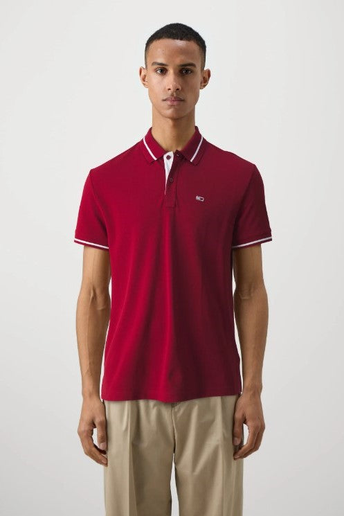 Tommy Jeans Regular Tipping Polo Shirt Red Car