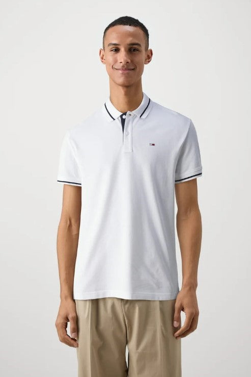 Tommy Jeans Regular Tipping Polo Shirt White