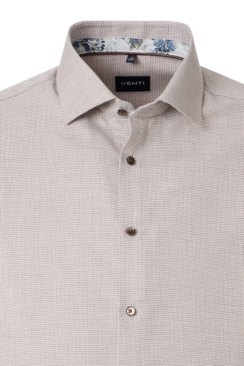 Venti Kent Textured Modern Fit Shirt 22611163