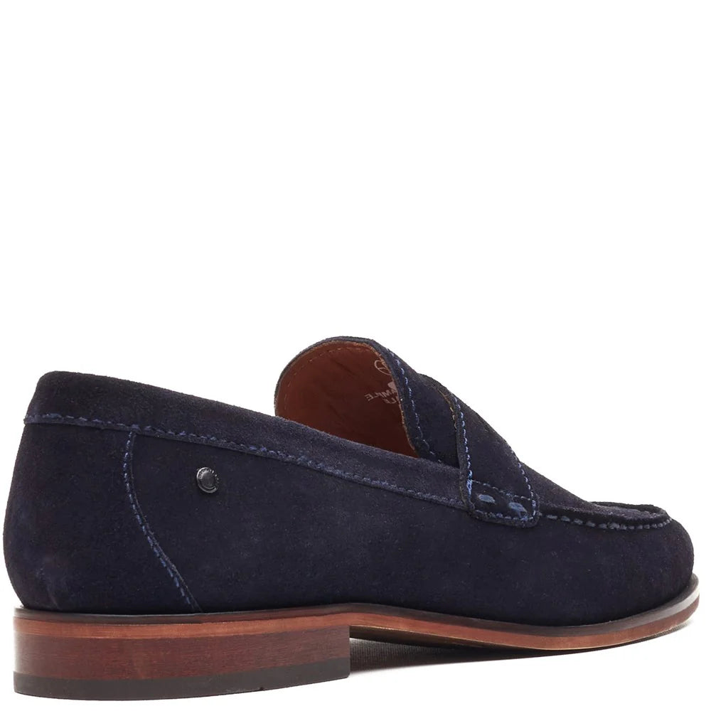 Base London Slate Suede Penny Loafer 82638