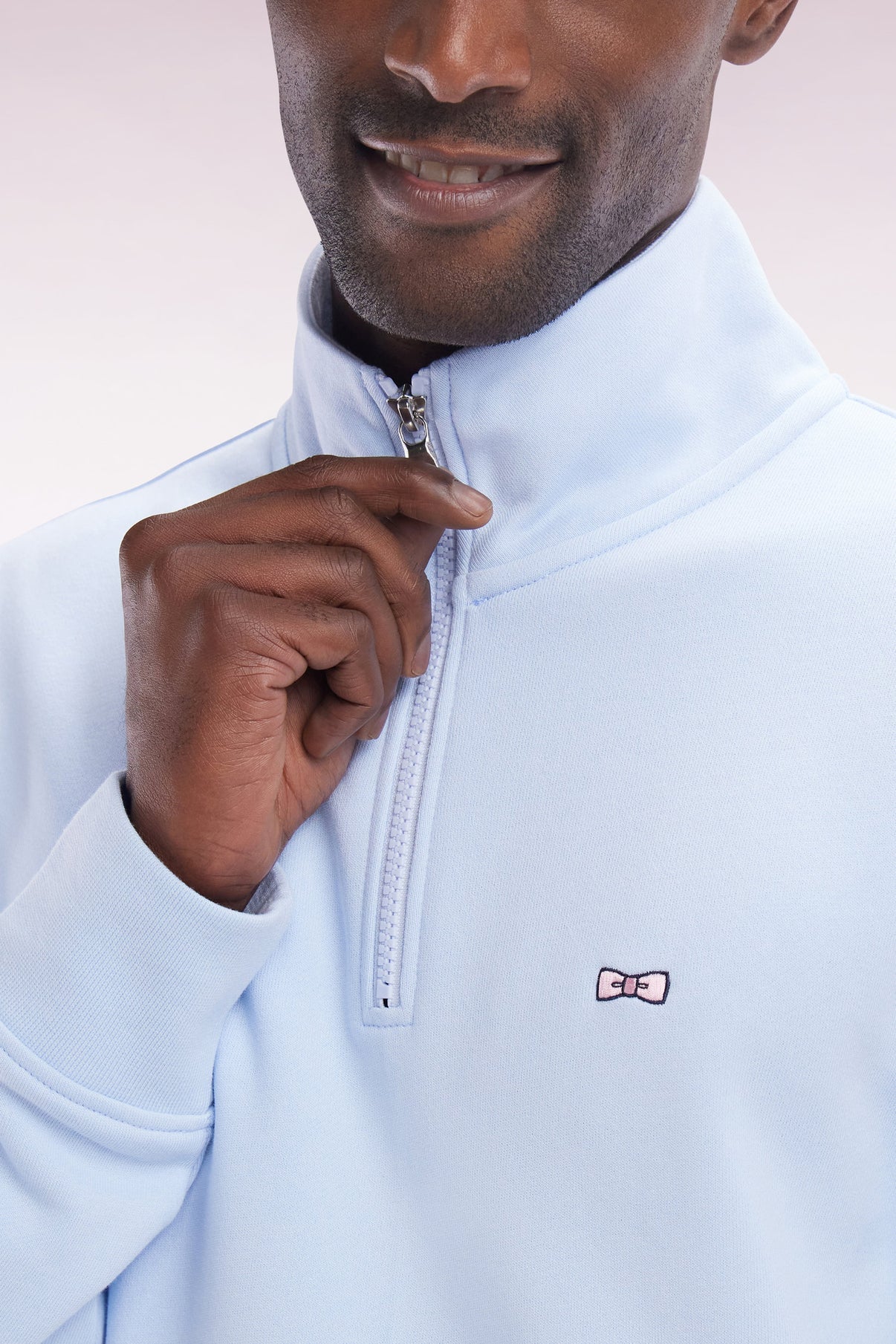 Eden Park Straight Fit Cotton 1/4 Zip Sweatshirt