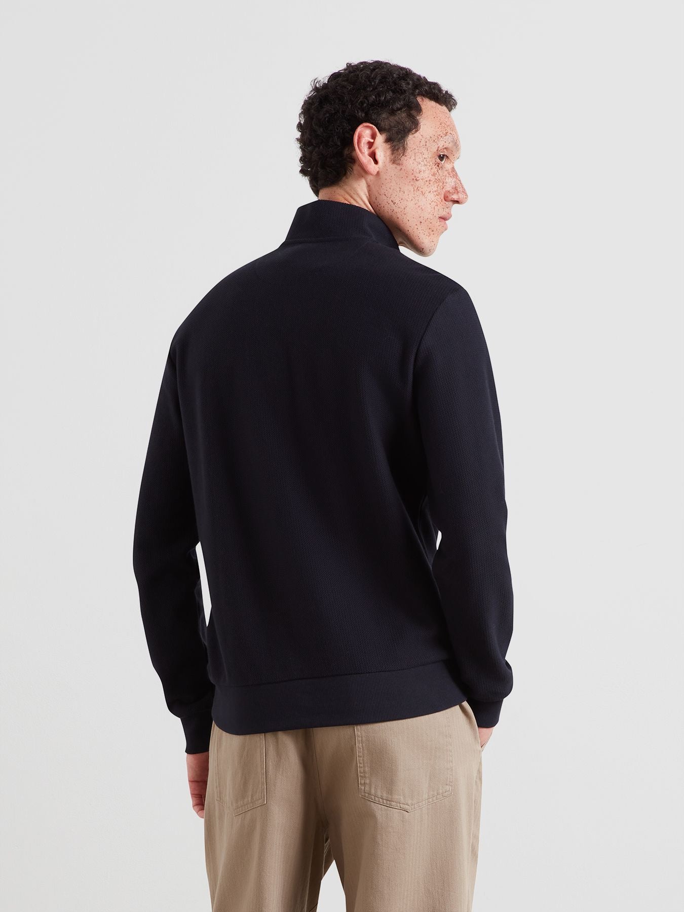 Farah Conrad Textured Quarter Zip Sweatshirt