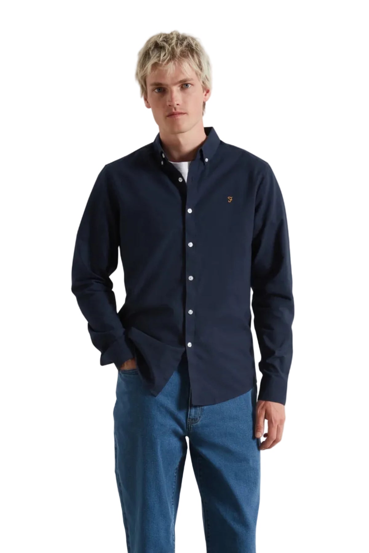 Farah Brewer Cotton Oxford Slim Fit Shirt