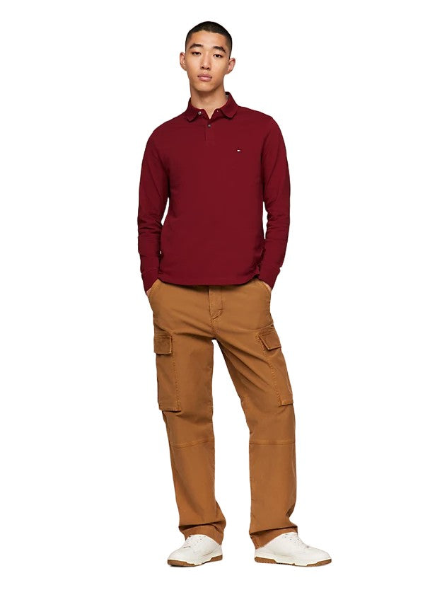 Tommy Hilfiger Regular Fit Long Sleeve 1985 Polo (20183) Rouge