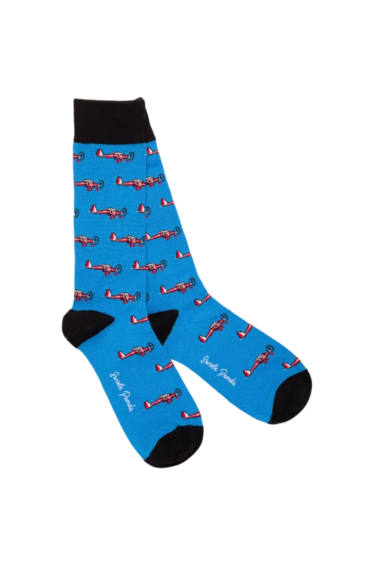 Swole Panda Bamboo Socks SP372 Aeroplane