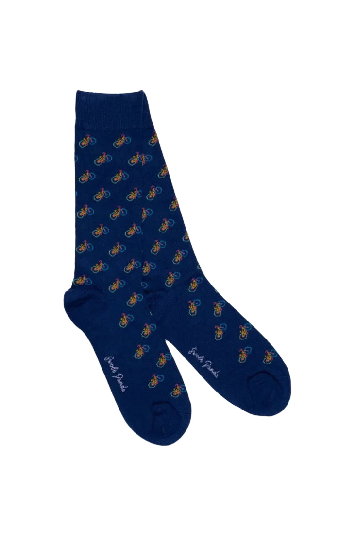 Swole Panda Blue Bicycle Bamboo Socks SP328