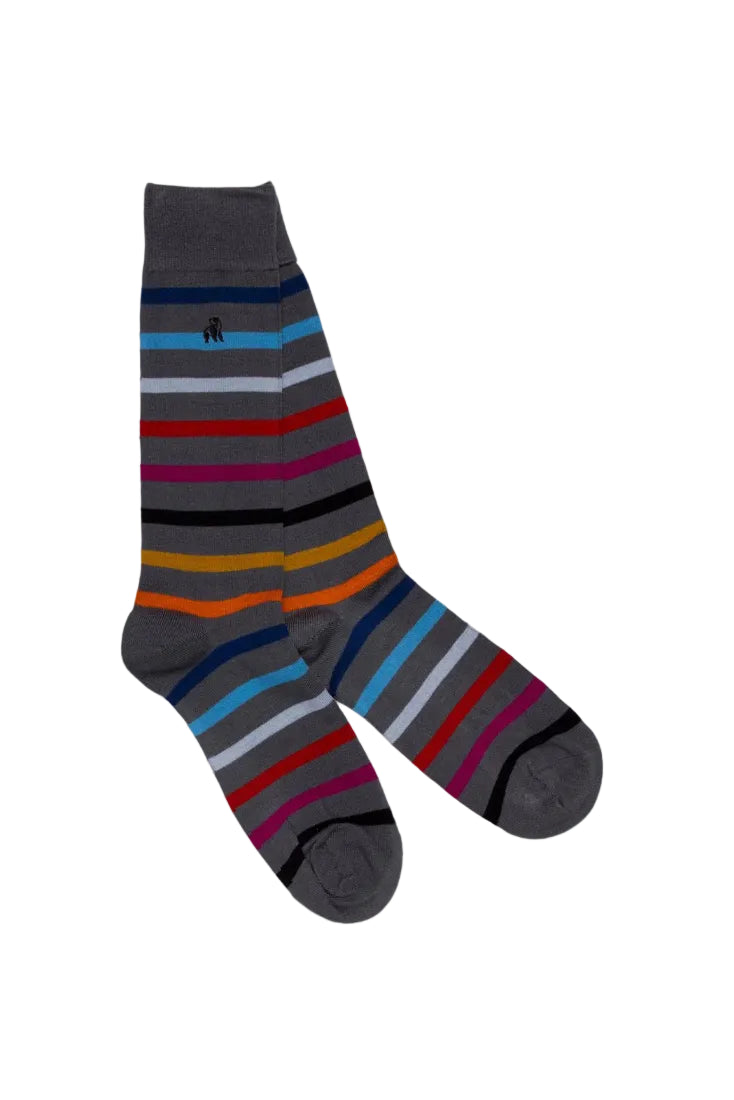 Swole Panda Bamboo Socks SP349 Small Stripe