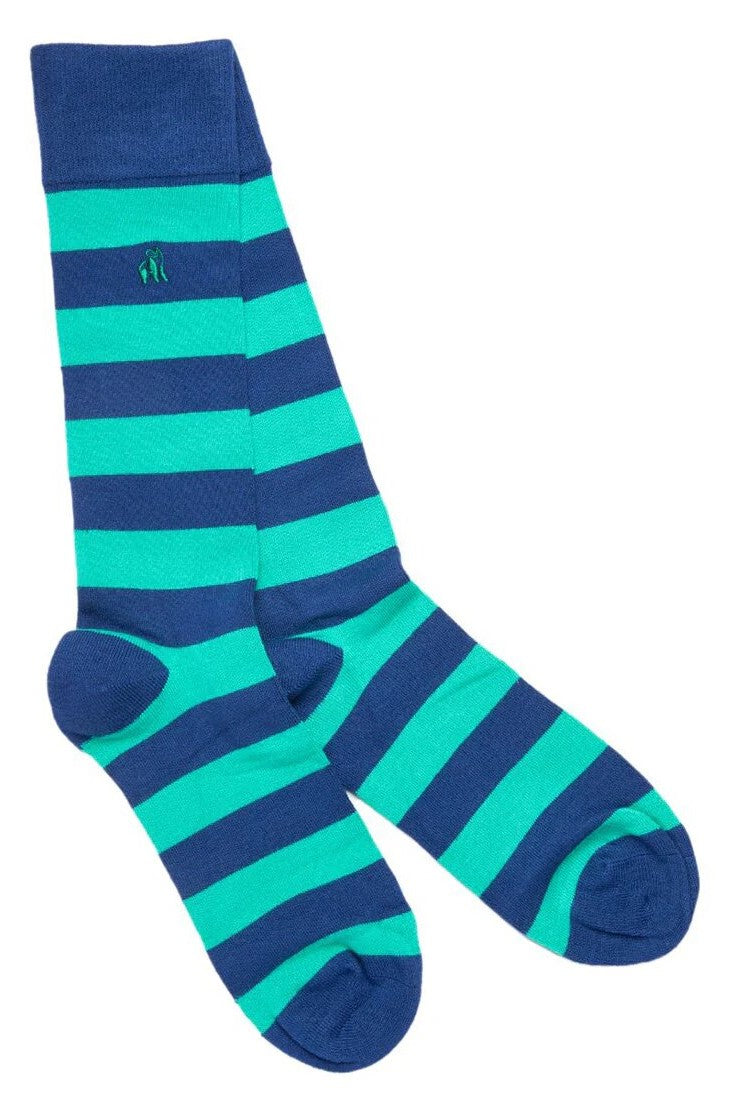 Swole Panda Lime Green Striped Socks SP089