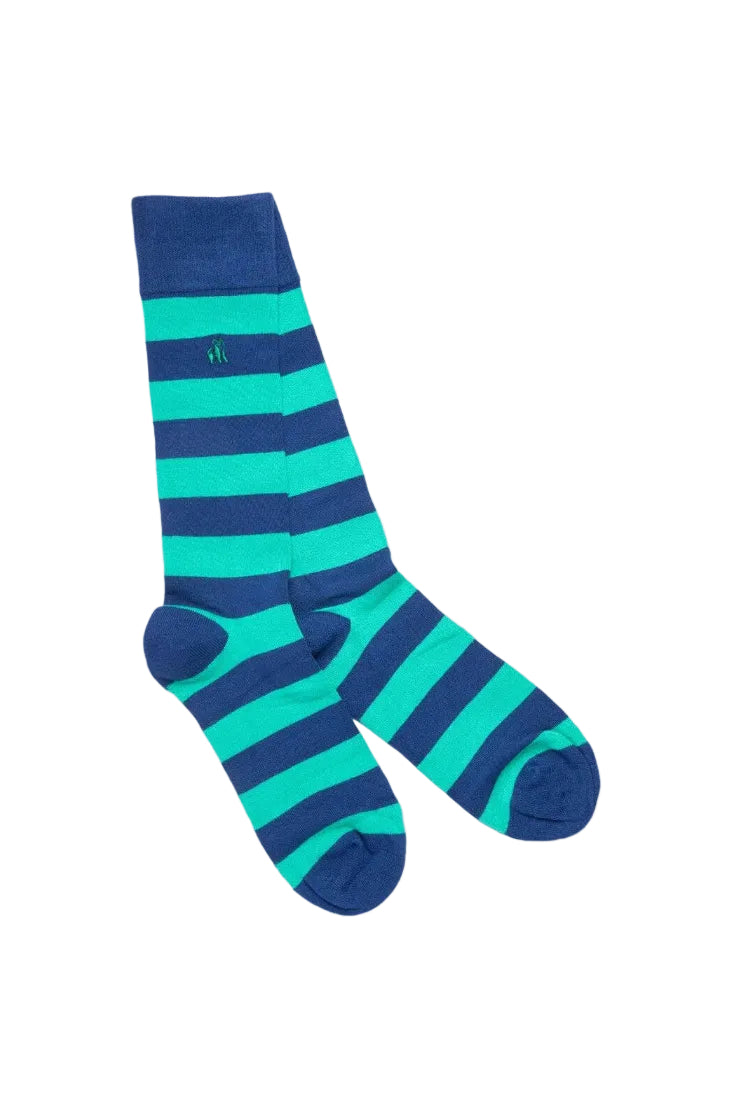 Swole Panda Lime Green Striped Socks SP089