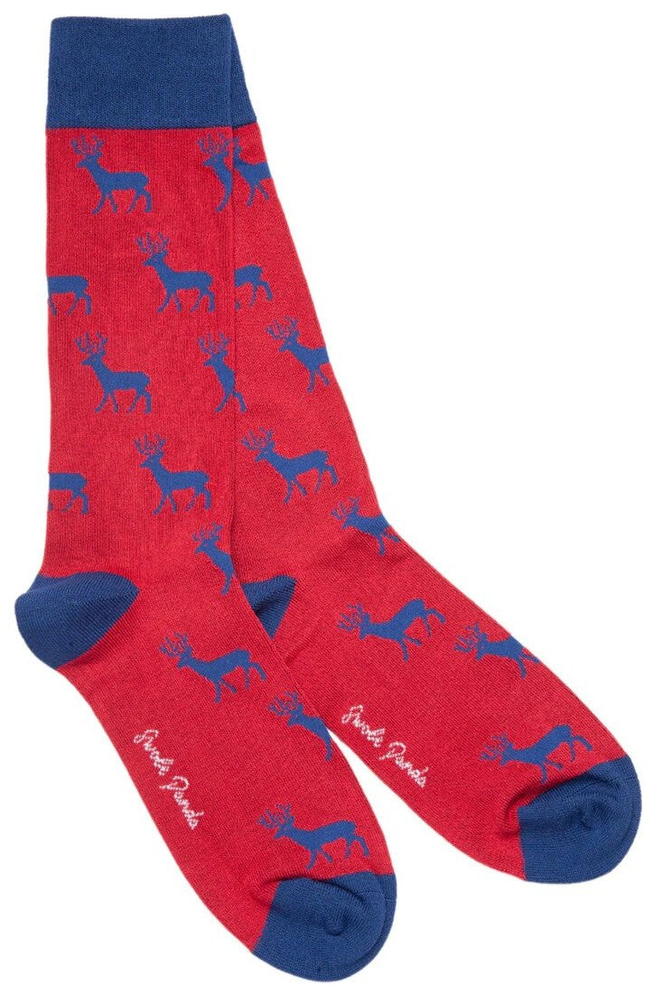 Swole Panda Red Stag Bamboo Socks SP392