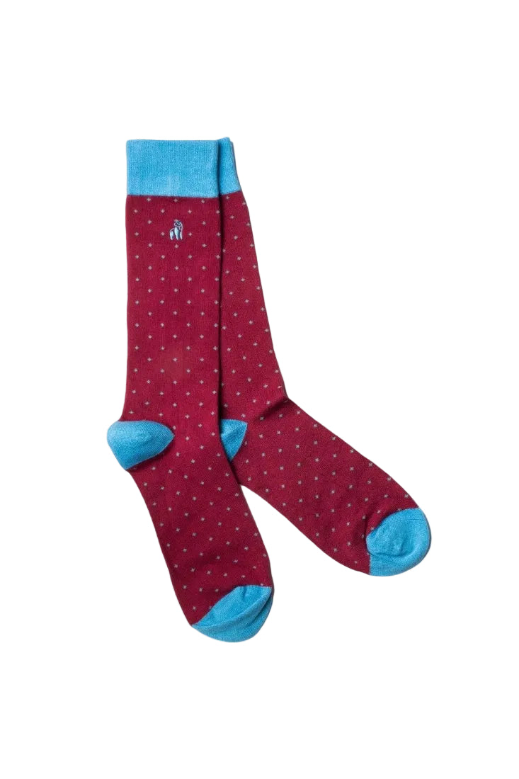 Swole Panda Bamboo Socks SP111 Spotted Burgundy