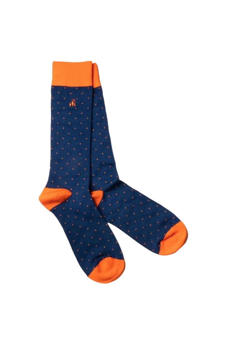 Swole Panda Bamboo Socks SP114 Spotted Orange