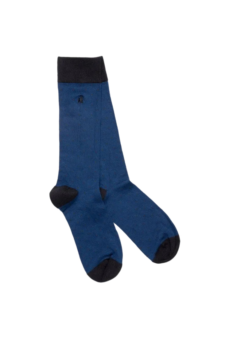 Swole Panda Bamboo Socks SP332 Spotted Blue