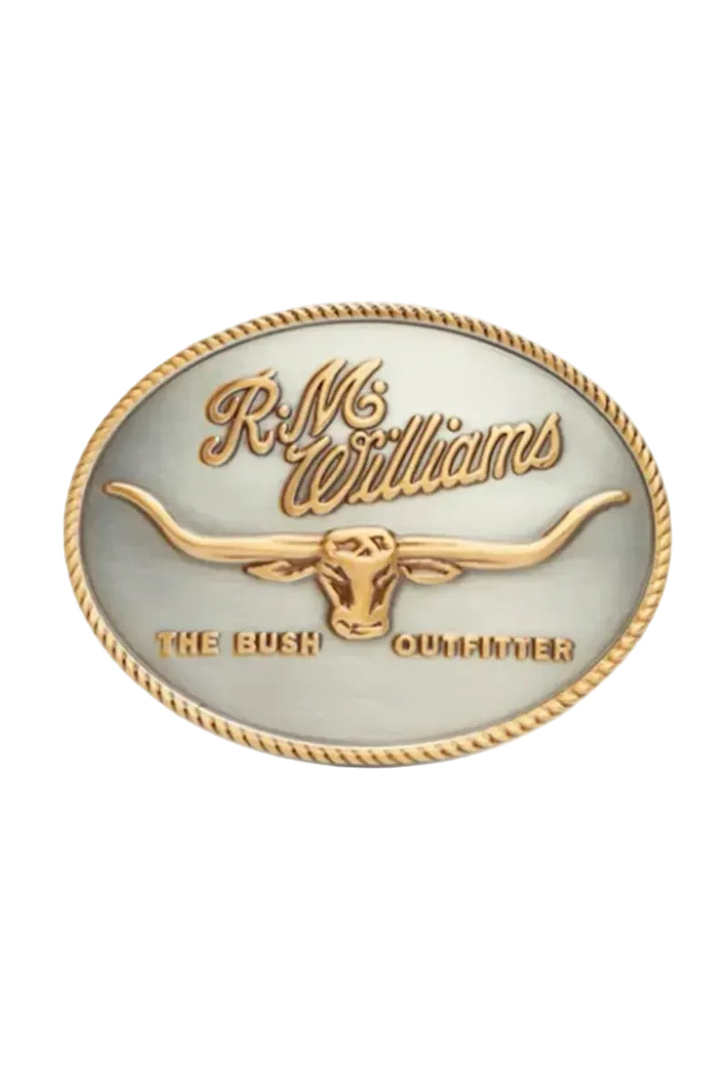 RM Williams Logo Buckle Antique Silver
