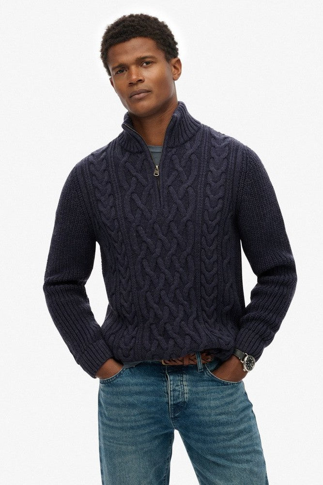 Superdry Jacob Cable Half Zip Knit M6110698A