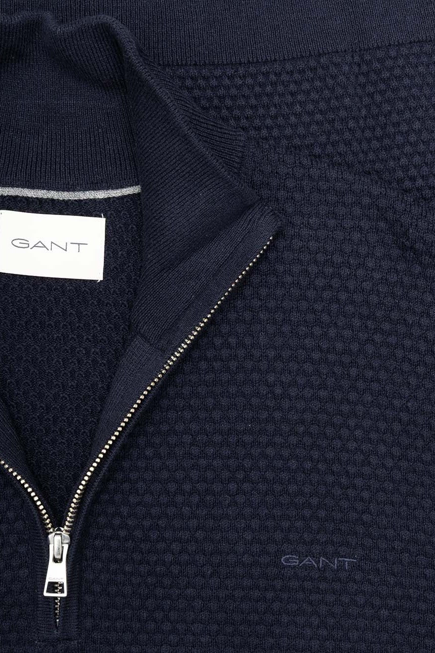 Gant Textured Merino Wool Half Zip 8050263