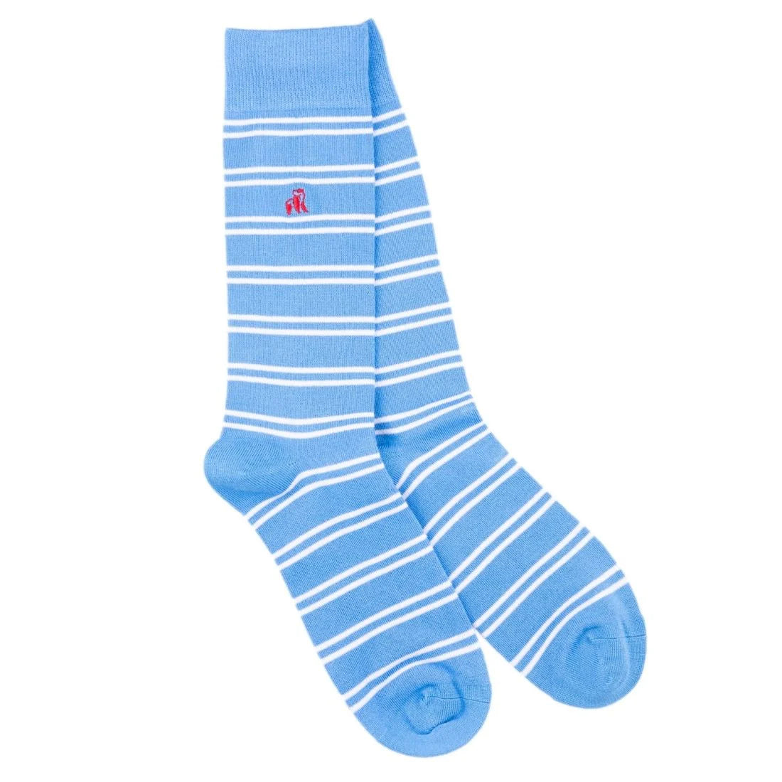 Swole Panda Bamboo Socks SP546 Light Blue Stripe