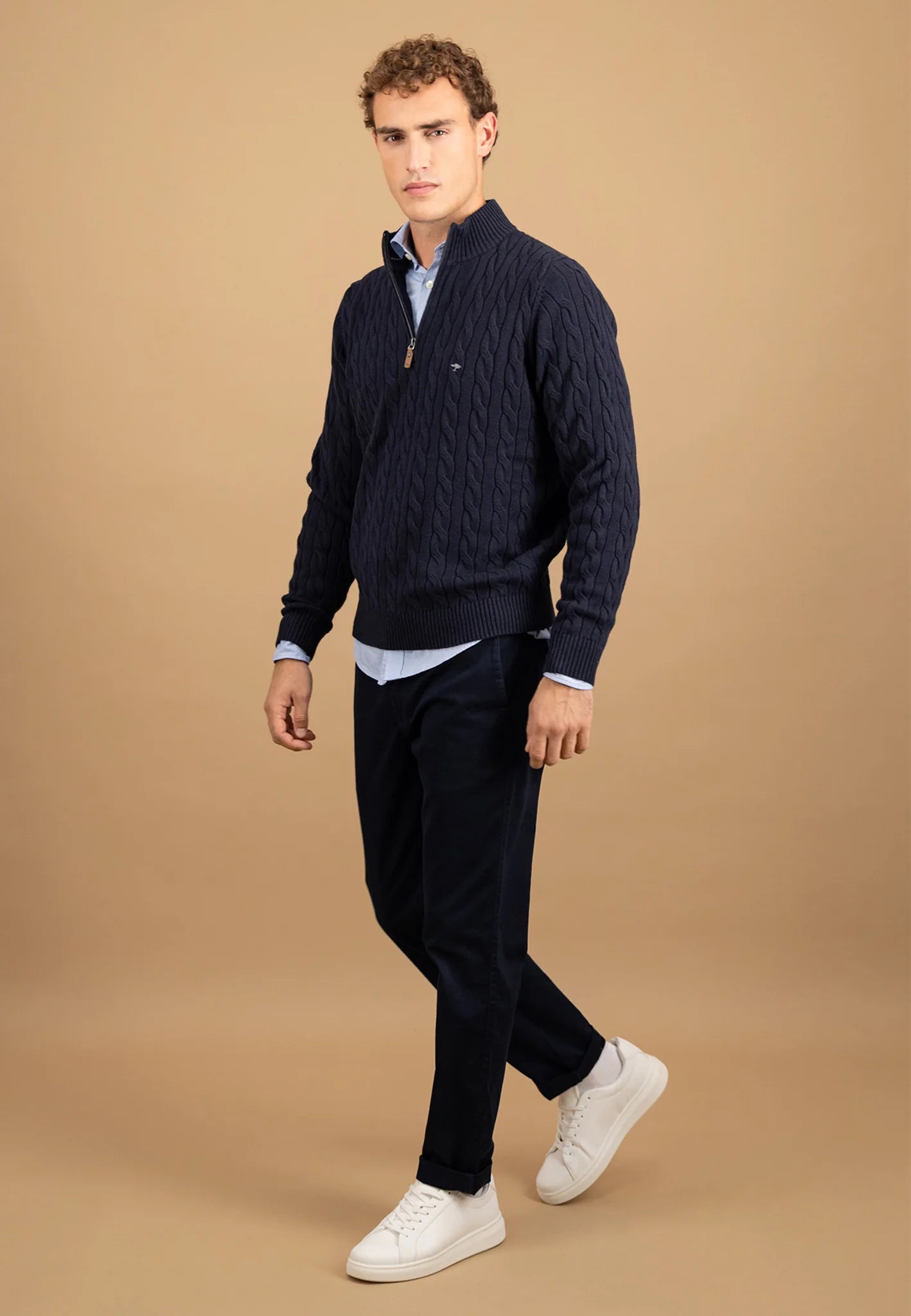 Fynch Hatton 1/4 Zip Cable Knit 1509207