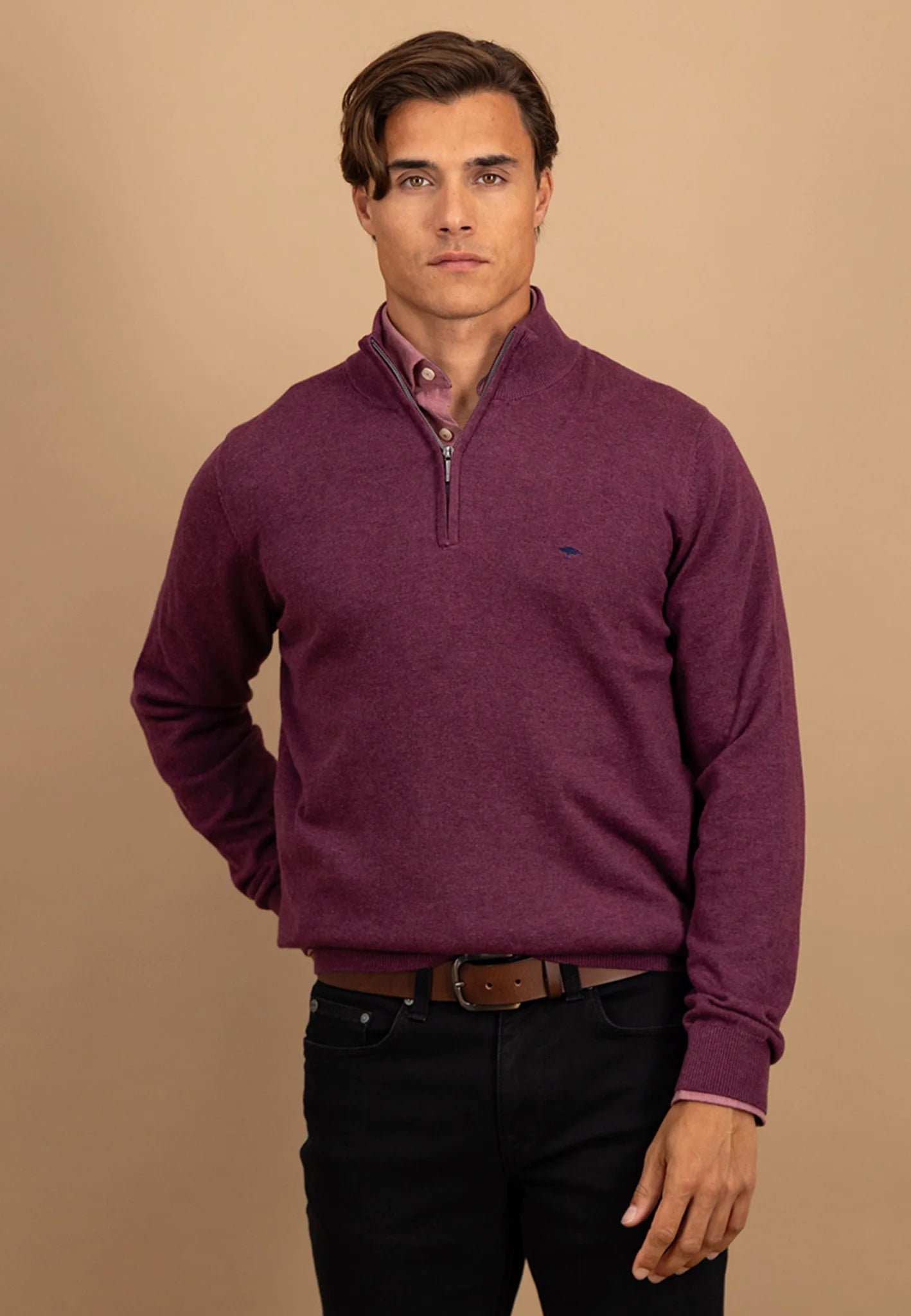 Fynch Hatton Troyer 1/4 Zip Knit Sweater 1514215