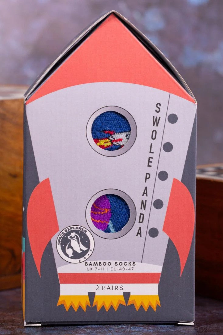 Swole Panda Space Explorer Socks Gift Box