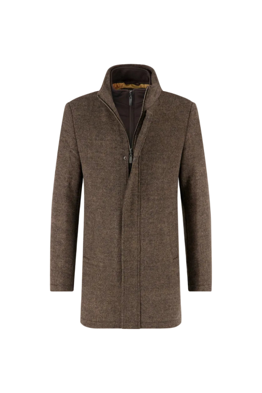 Fish Named Fred Funnel Wool Mix Overcoat