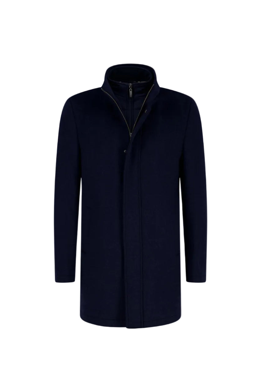 Fish Named Fred Funnel Wool Mix Overcoat